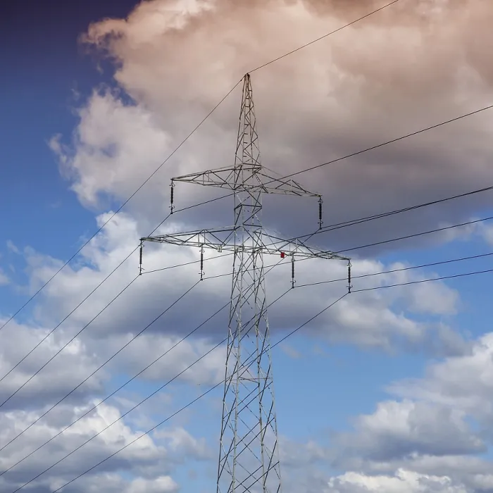 Framed Print : Power Lines at Sunset Cloudy Sky Print