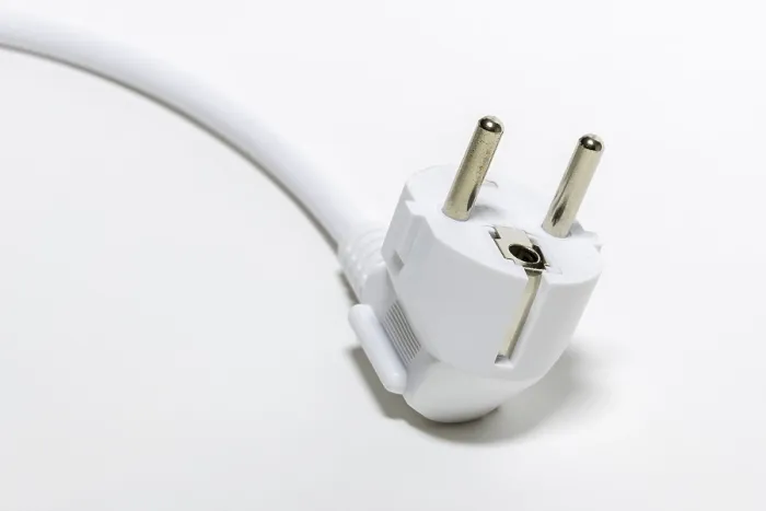 Framed Print : Power Plug Print with Cable and Connector