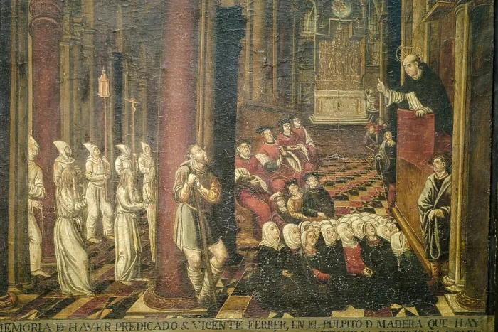 Framed Print : Print of Saint Vincent Ferrer Preaching, 1520