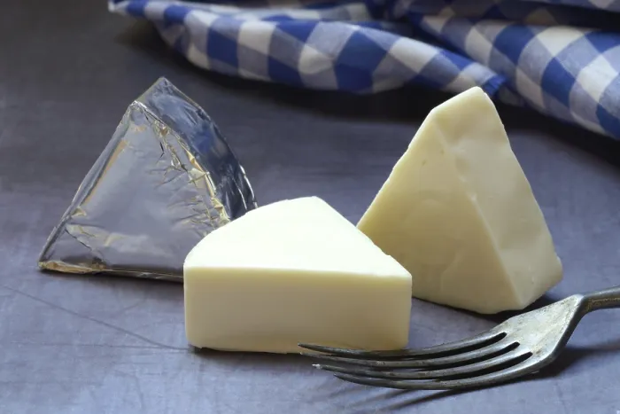 Framed Print : Processed Cheese Print: Cheese Wedges with Fork Framed Print : Processed Cheese Print: Cheese Wedges with Fork