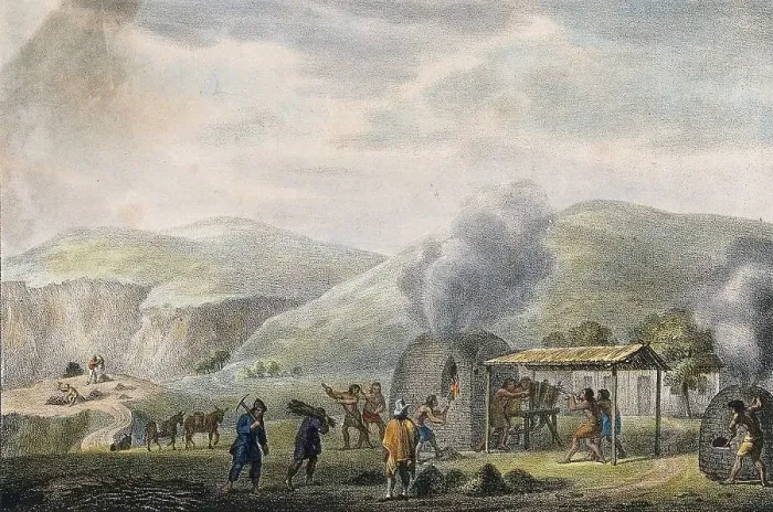 Framed Print : Copper Processing Print, circa 1800 Framed Print : Copper Processing Print, circa 1800