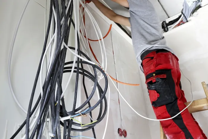 Framed Print : Professional Electrical Installation Print on Building Shell Framed Print : Professional Electrical Installation Print on Building Shell