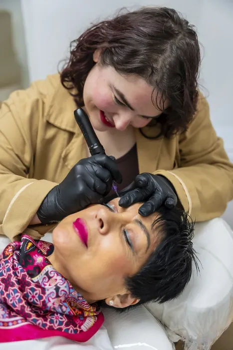 Framed Print : Professional Microblading Technician at Work - Print Framed Print : Professional Microblading Technician at Work - Print