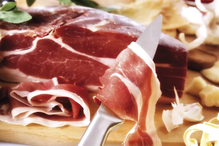 Framed Print : Prosciutto on a Knife Print Framed Print : Prosciutto on a Knife Print