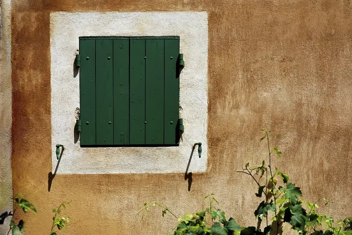 Framed Print : Provence Window with Vine Print Framed Print : Provence Window with Vine Print
