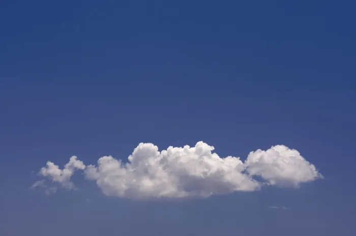 Framed Print : Puffy Clouds Blue Sky Print