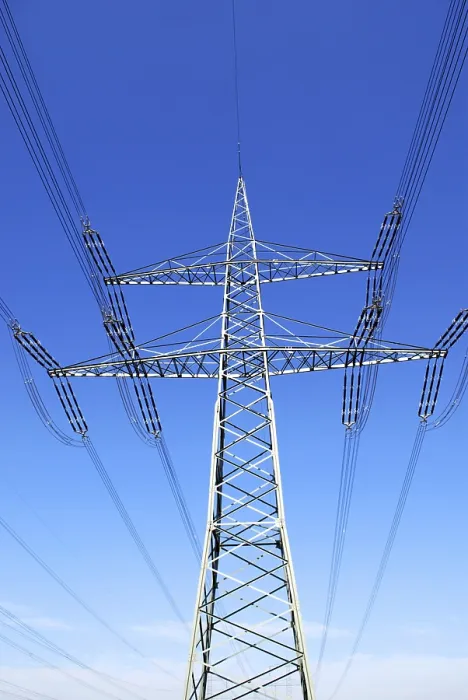 Framed Print : Pylon Print Against Deep Blue Sky Framed Print : Pylon Print Against Deep Blue Sky
