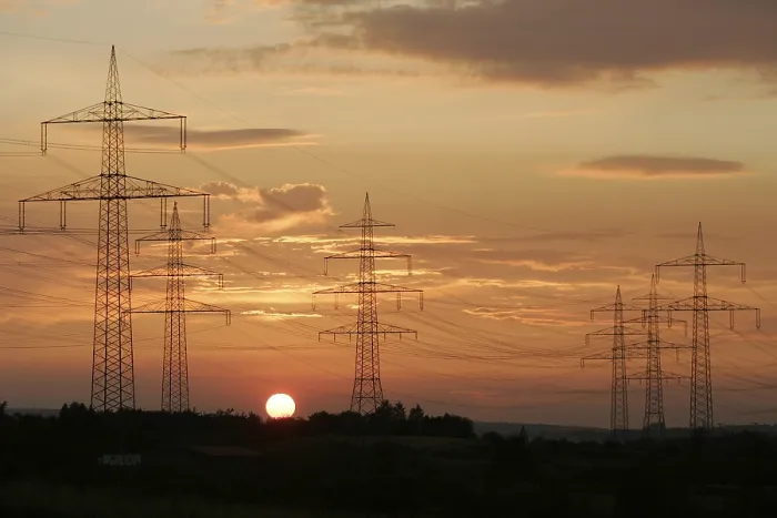 Framed Print : Pylons at Sunset Print Framed Print : Pylons at Sunset Print