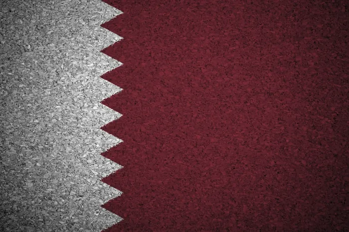 Framed Print : The Qatari Flag Print on Cork Board