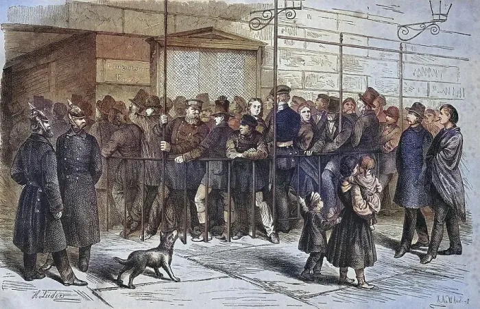 Framed Print : Berlin Opera House Box Office Queue Print