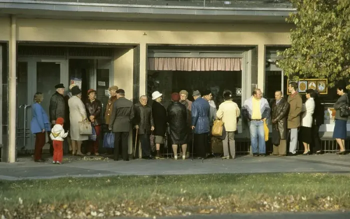 Framed Print : East Germany Cooperative Store Queue Print Framed Print : East Germany Cooperative Store Queue Print
