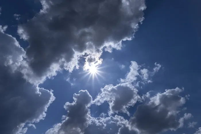 Framed Print : Rain Clouds with Sun in Backlight Print, Bavaria, Germany