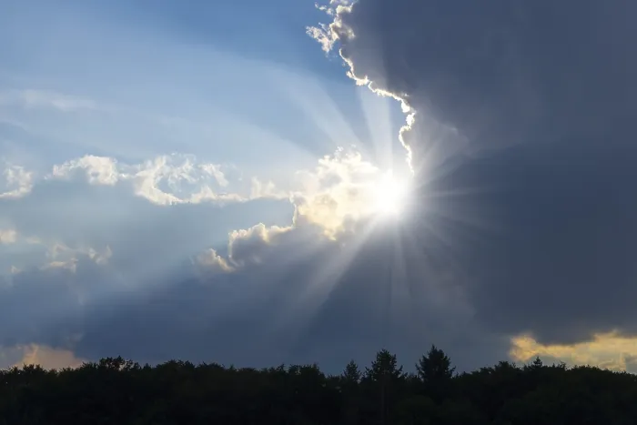 Framed Print : Rain Clouds with Sunbeams Print Framed Print : Rain Clouds with Sunbeams Print