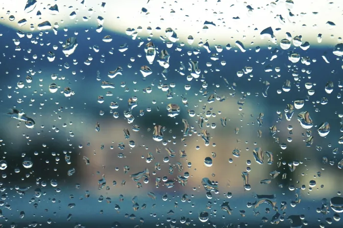 Framed Print : Rain Drops on Glass Print with Sunset Background Framed Print : Rain Drops on Glass Print with Sunset Background