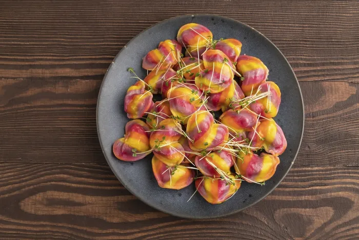 Framed Print : Rainbow Colored Dumplings Print Framed Print : Rainbow Colored Dumplings Print