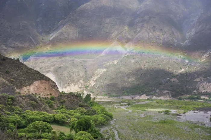 Framed Print : Rainbow over Quebrada de Escoipe, Argentina Print