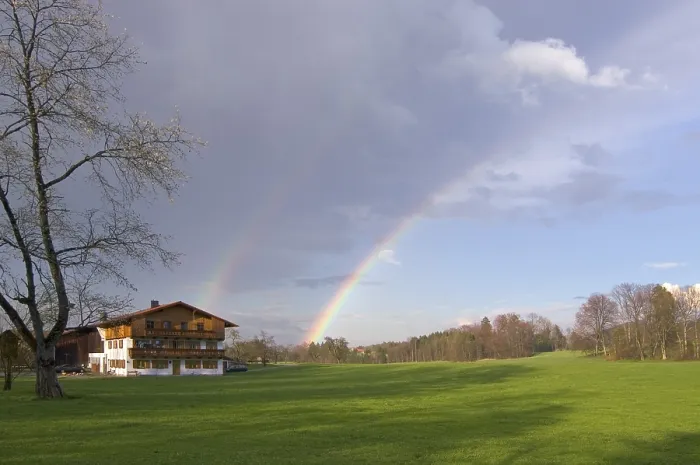 Framed Print : Rainbow in Springtime Print, Upper Bavaria Framed Print : Rainbow in Springtime Print, Upper Bavaria