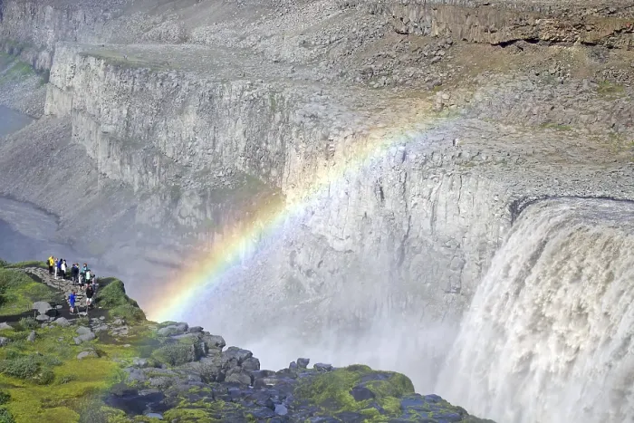 Framed Print : Rainbow Print in front of Dettifoss Waterfall, Iceland Framed Print : Rainbow Print in front of Dettifoss Waterfall, Iceland