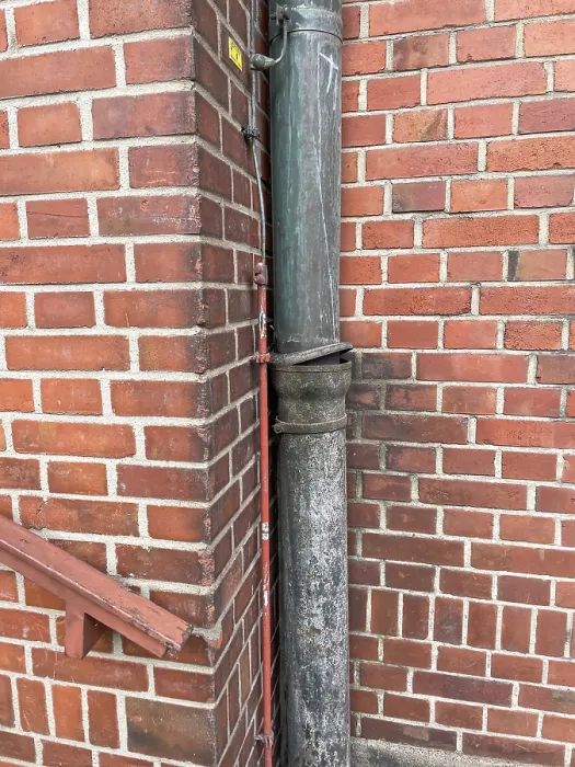Framed Print : Rainwater Downpipe Brick Wall Ceiling Print