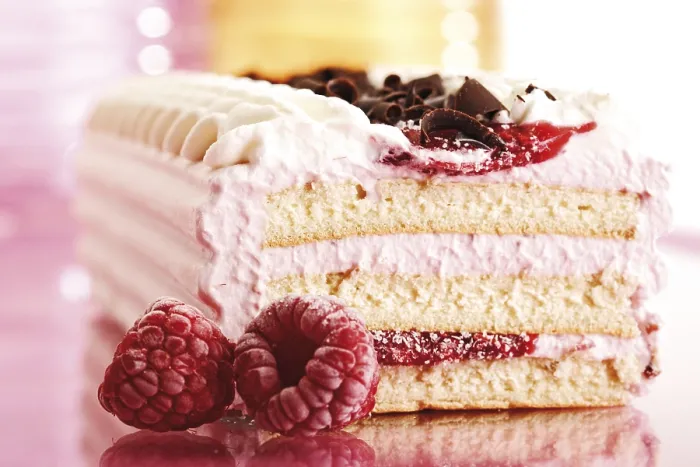 Framed Print : Raspberry Cream Cake Print Framed Print : Raspberry Cream Cake Print