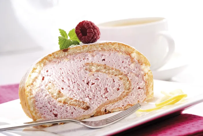 Framed Print : Raspberry Spongecake Roll Print Framed Print : Raspberry Spongecake Roll Print