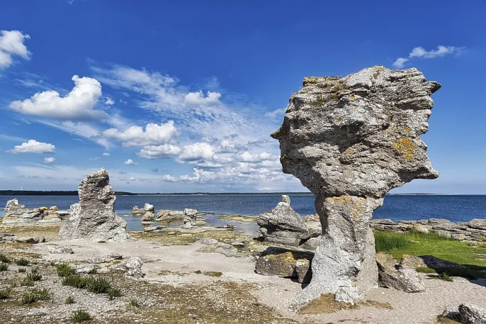 Framed Print : Raukar Limestone Columns Print, Asunden Island, Sweden Framed Print : Raukar Limestone Columns Print, Asunden Island, Sweden