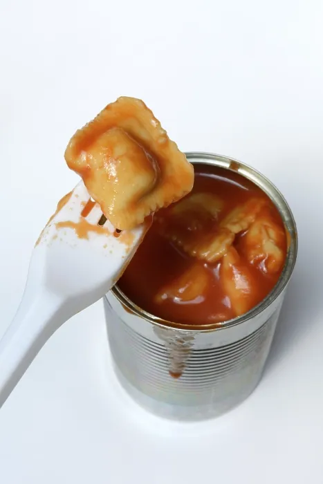 Framed Print : Ravioli Print in Tin and Plastic Fork Framed Print : Ravioli Print in Tin and Plastic Fork