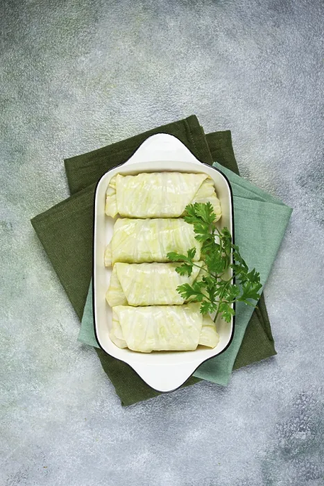 Framed Print : Raw Cabbage Rolls Print, Top View Framed Print : Raw Cabbage Rolls Print, Top View
