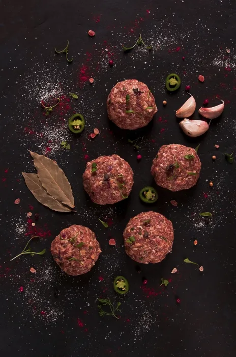 Framed Print : Raw Meatballs Print - Top View Framed Print : Raw Meatballs Print - Top View