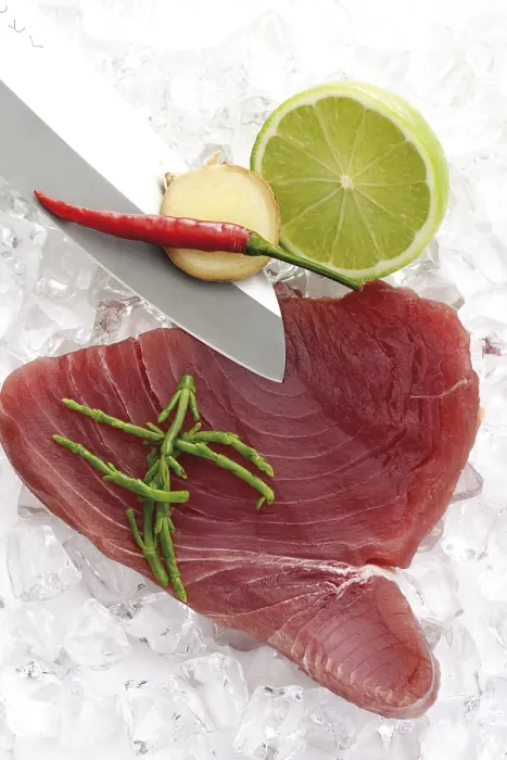 Framed Print : Raw Tuna with Algae Print on Crushed Ice Framed Print : Raw Tuna with Algae Print on Crushed Ice