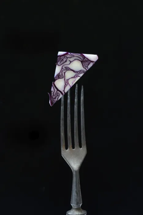 Framed Print : Red Cabbage Print - Forked Delight Framed Print : Red Cabbage Print - Forked Delight