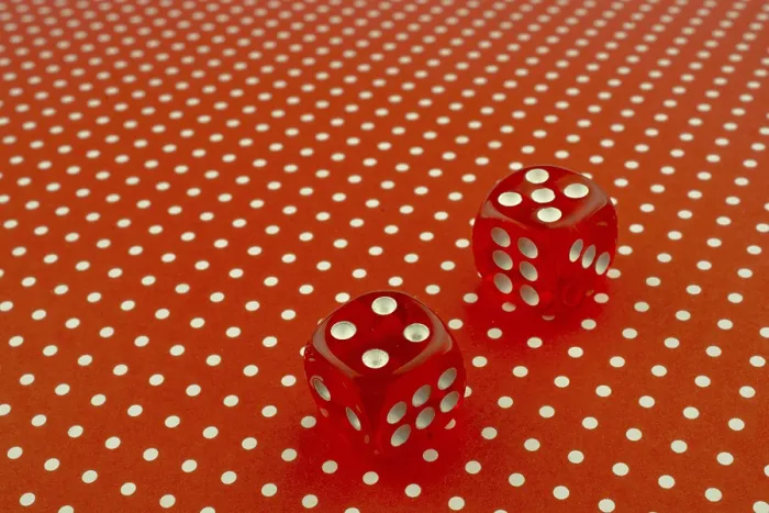 Framed Print : Red Dice Print on Red Background Framed Print : Red Dice Print on Red Background