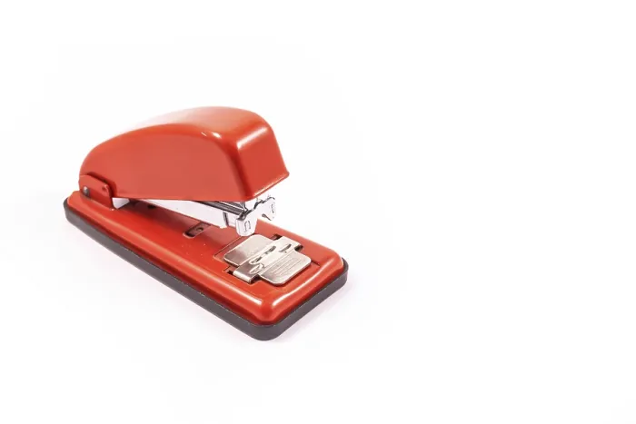 Framed Print : Red Handheld Stapler Print on White Background Framed Print : Red Handheld Stapler Print on White Background