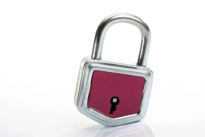 Framed Print : Red Padlock Print - ImageBROKER Framed Print : Red Padlock Print - ImageBROKER