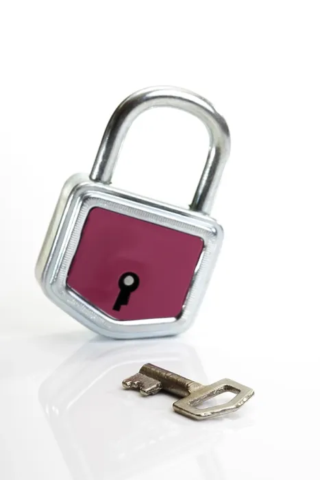 Framed Print : Red Padlock and Key Print Framed Print : Red Padlock and Key Print