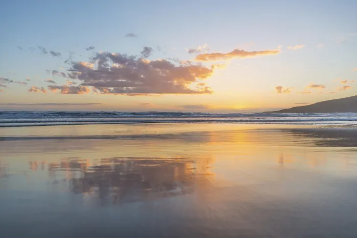 Framed Print : Reflection, Sunset Print - Sandfly Bay, New Zealand Framed Print : Reflection, Sunset Print - Sandfly Bay, New Zealand