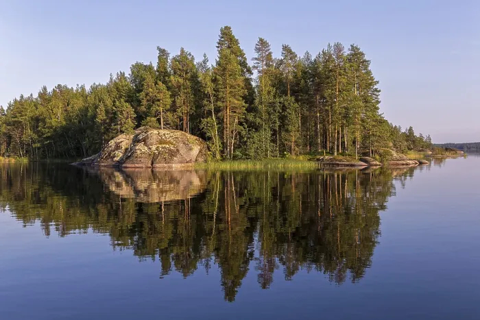 Framed Print : Reflection Trees and Rocks Print, Kokonsaari Lake, Finland Framed Print : Reflection Trees and Rocks Print, Kokonsaari Lake, Finland