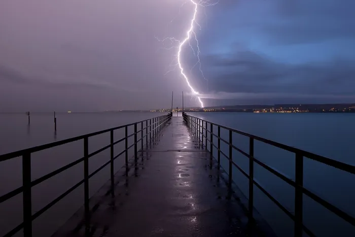 Framed Print : Retreating Thunderstorm Print, Lake Constance, Germany Framed Print : Retreating Thunderstorm Print, Lake Constance, Germany