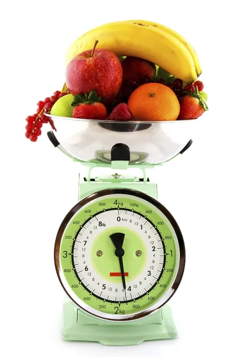 Framed Print : Retro Kitchen Scale Print with Fresh Fruit Framed Print : Retro Kitchen Scale Print with Fresh Fruit