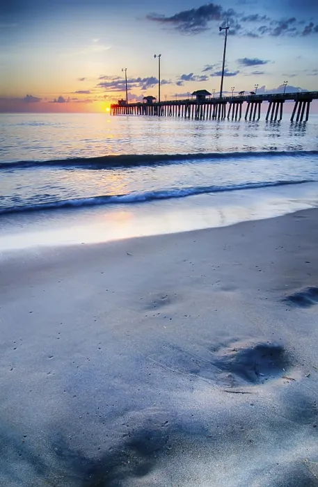 Framed Print : The Rising Sun Over Nags Head Pier Print Framed Print : The Rising Sun Over Nags Head Pier Print