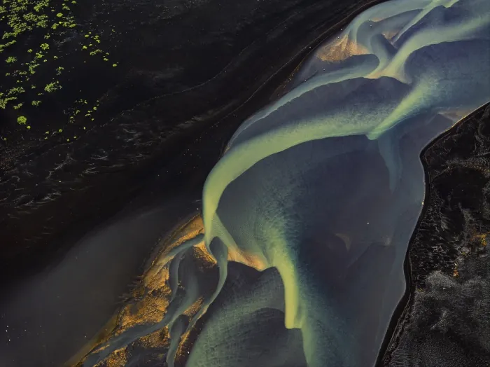 Framed Print : River Delta in South Iceland Print