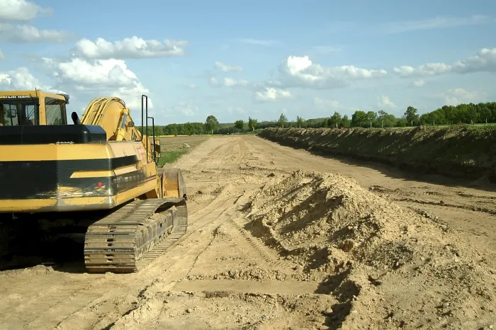 Framed Print : Road Construction Print: Heavy Machinery at Work Framed Print : Road Construction Print: Heavy Machinery at Work