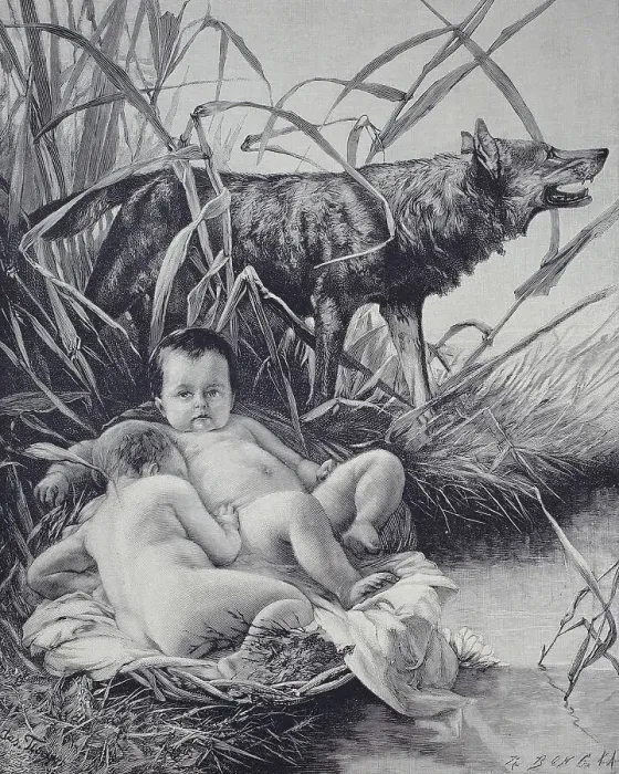 Framed Print : Historic Print of Romulus and Remus with She-Wolf Framed Print : Historic Print of Romulus and Remus with She-Wolf