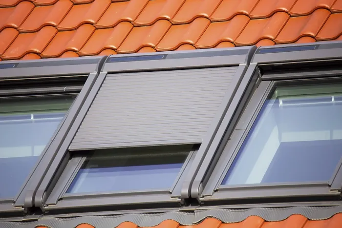 Framed Print : Roof Window with Roller Shutter Print Framed Print : Roof Window with Roller Shutter Print