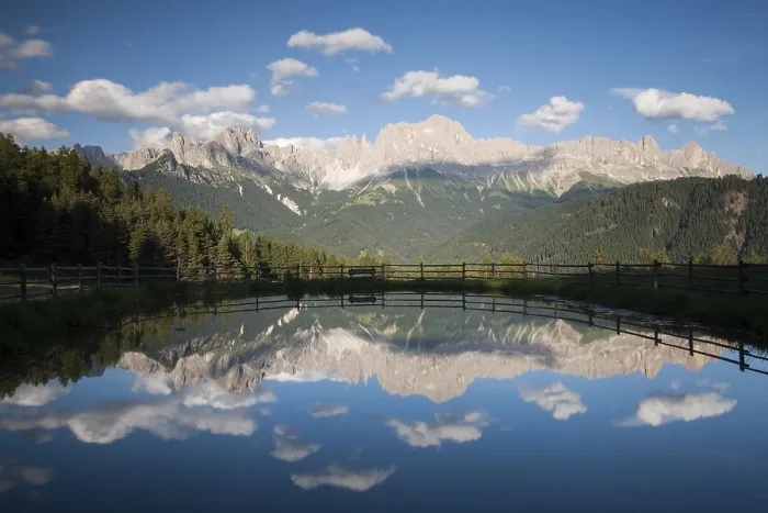 Framed Print : Rosengarten Print, Dolomites Lake Reflection, Italy Framed Print : Rosengarten Print, Dolomites Lake Reflection, Italy