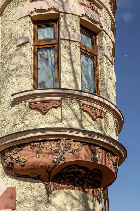 Framed Print : Round Bay Window Print on Residential Building Framed Print : Round Bay Window Print on Residential Building