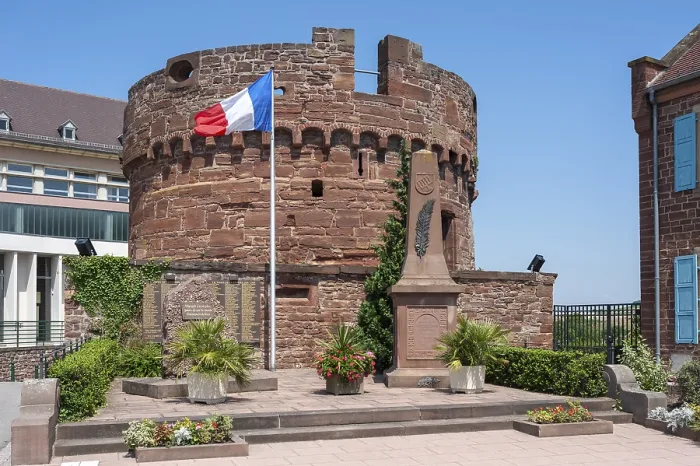 Framed Print : The Round Tower Print, Wasselonne Castle, Alsace France