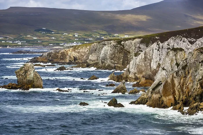 Framed Print : Achill Island Rugged Cliffs Print, Ireland Framed Print : Achill Island Rugged Cliffs Print, Ireland