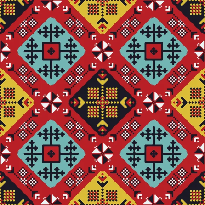 Framed Print : Russian Tile Print Seamless Pattern Framed Print : Russian Tile Print Seamless Pattern