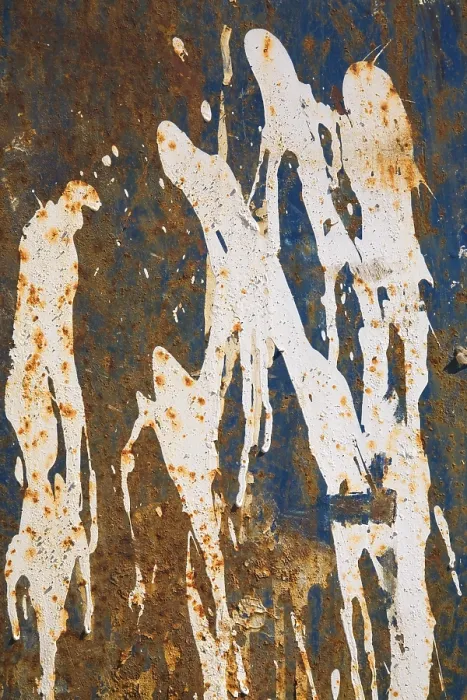 Framed Print : Rust and White Paint Patterns Print, Ferrous Metal Surface Framed Print : Rust and White Paint Patterns Print, Ferrous Metal Surface